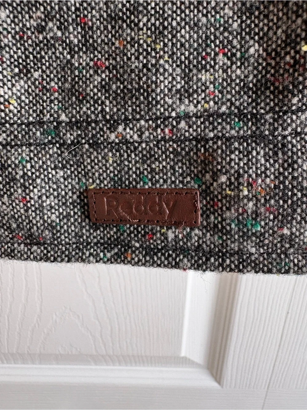 Reddy Grey Black Collar Textured Fleece Dog Jacket Button Up L MultiColor Dot